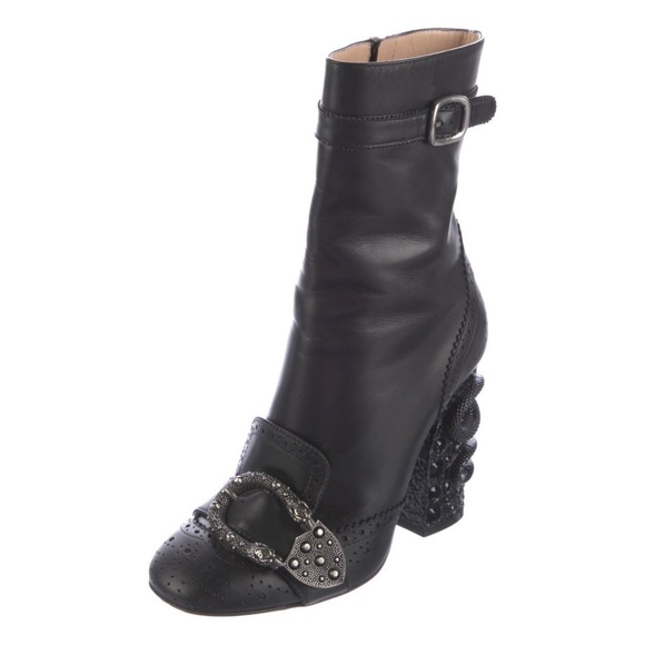 Gucci Dionysus Snake Heeled Bootie Size 37 - Picture 3 of 5